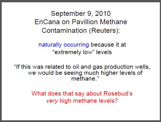 2010 09 09 Reuters reports incredible Encana admission on natural methane vs industry's