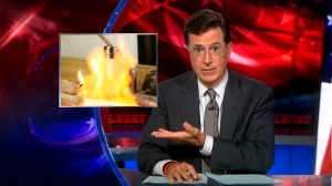 2011 07 11 Colbert Nation does Talisman Terry, show leads to Talisman putting Terry to rest, flammable frac water