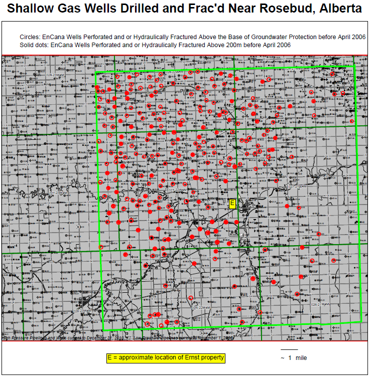 EnCana Shallow Gas Wells (Including CBM) at Rosebud Alberta