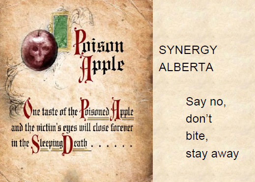 Synergy Alberta Don't Bite the Poisoned Apple Stay Away