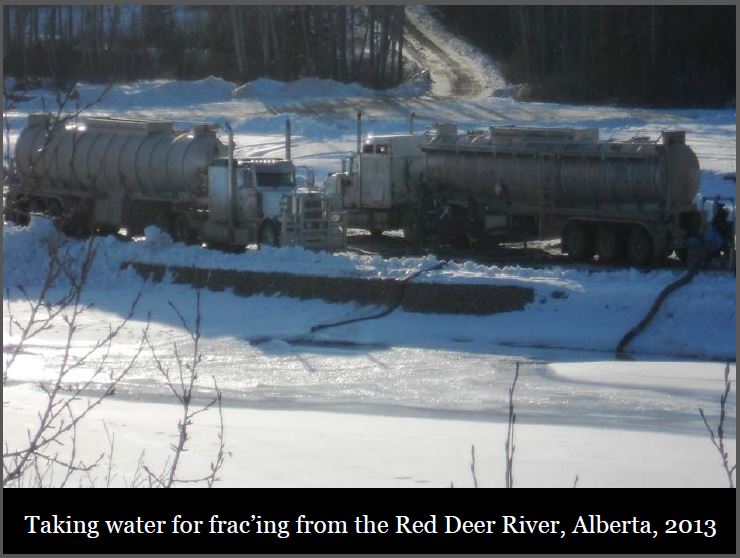 2013 Taking water from Red Deer River for Fracing in Alberta