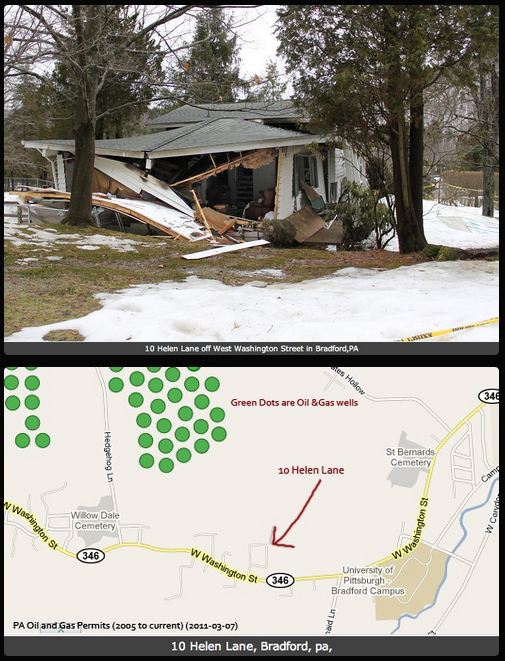 Bainbridge Ohio Home Explosion from industry gas leaking into groundwater