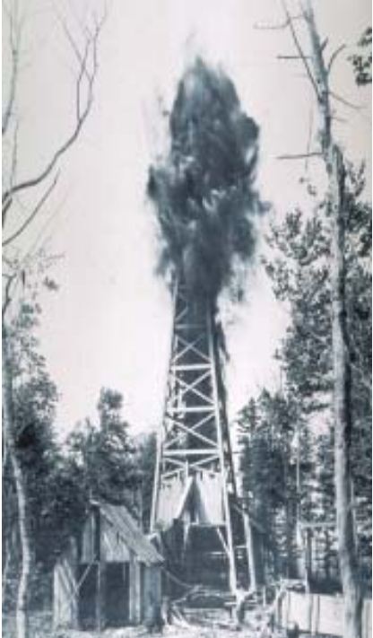 circa1940 Fracturing Stoney Creek well in New Brunswick with nitroglycerin