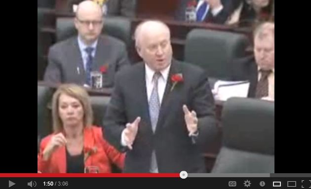 2013 05 09 in the Alberta Legislature Brian Mason questions Ken Hughes about Fox in the Henhouse Gerard Protti