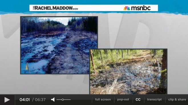 2013 07 24 Rachel Maddow on Primose bitumen blowout in Canada snap 5