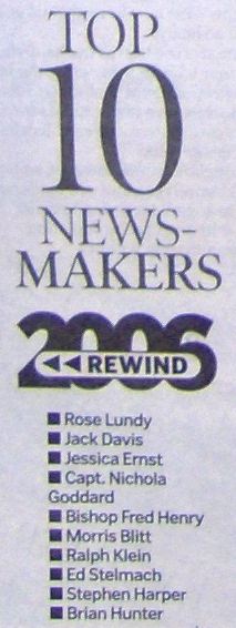 2006 12 31 Calgary Herald's Top Ten Newsmakers List
