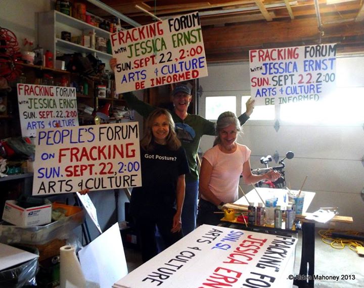 2013 Making signs for the People's Forum in Stephenville Newfoundland
