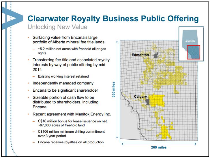 2013 11 05 Clearwater Royalty Business Public Offering snap Encana investorrs presentation