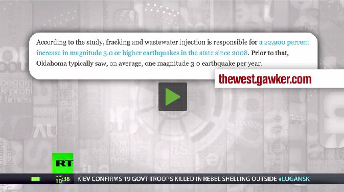 2014 07 12 Max Keiser Report Fracing causes earthquakes Oklahoma report snap