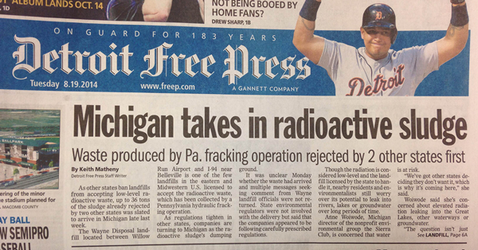 2014 08 19 Michigan takes in radioactive sludge
