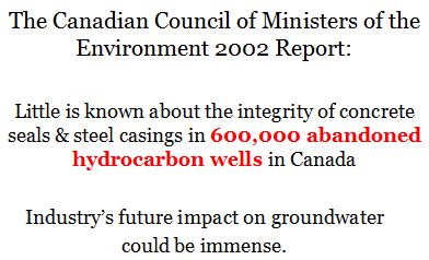 2002 CCME 600,000 abandoned hydrocarbons wells in Canada