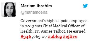 2014 01 31 Alberta Chief Medical Officer of Health is governments highest paid employee in 2013