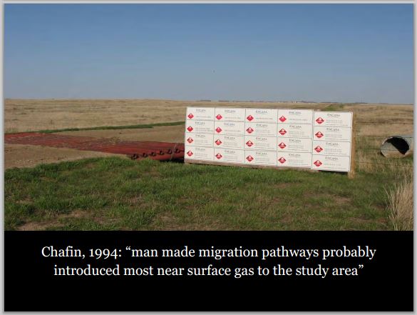 1994 Chafin USGS 1994 Gas migration study Man probably caused most near surface gas to area Slide from Ernst presentations