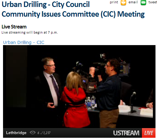 2014 02 24 Urban drilling in lethbridge panel live mayor spearman interviewed
