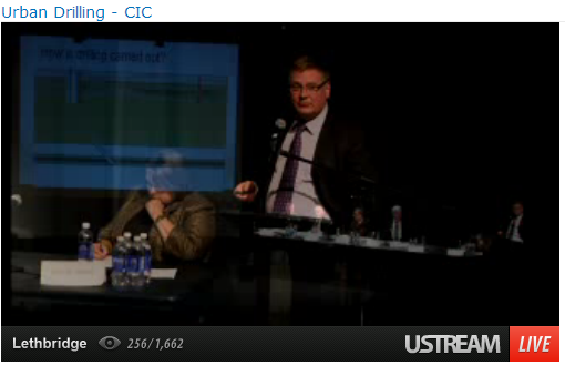 2014 02 24 Urban drilling in lethbridge panel live stream screen grab Douglas Schmidt how is drilling carried out