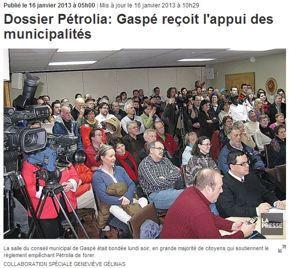 2013 01 18 Dossier Petrolia Gaspe snap meeting