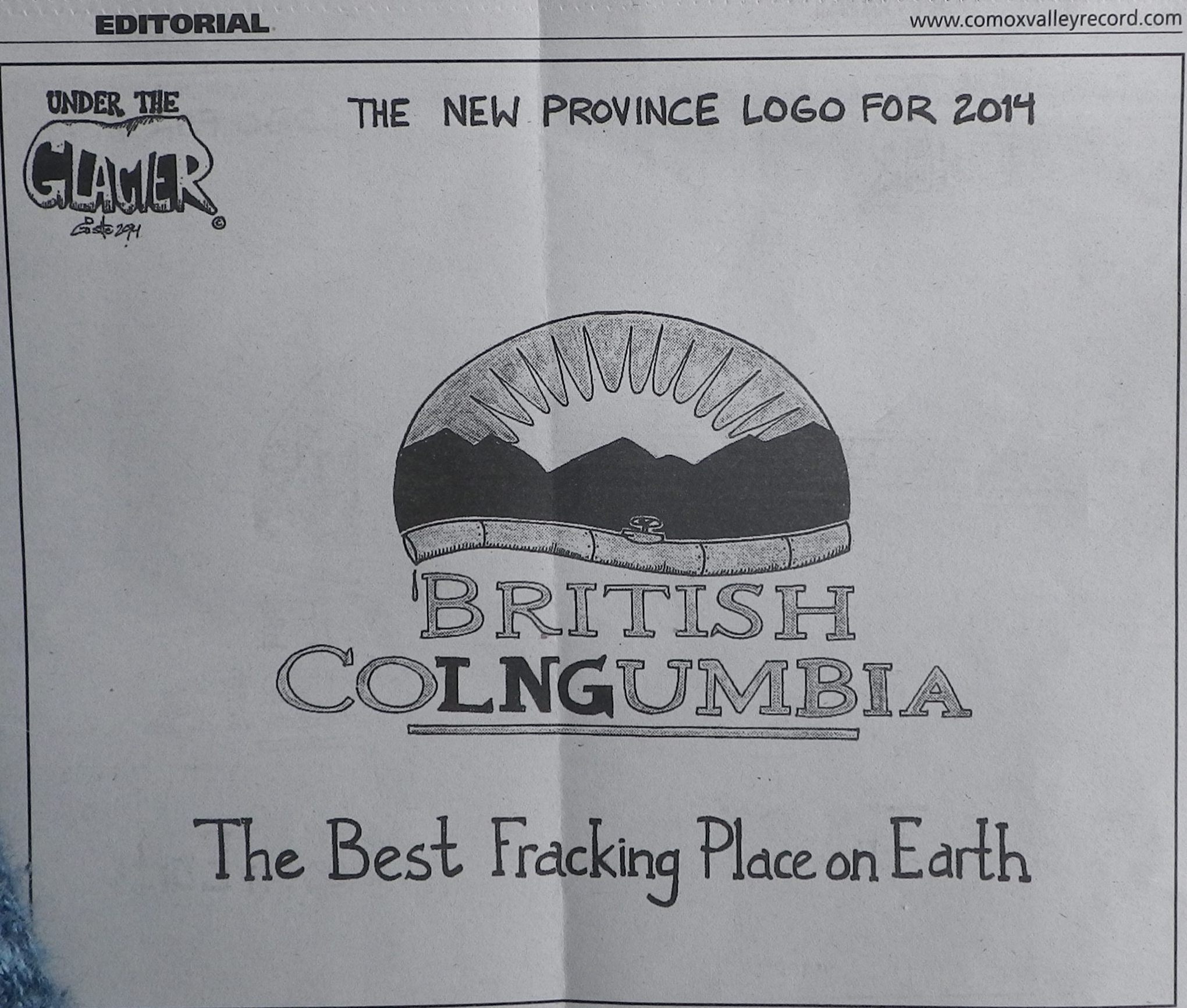 2014 02 27 BC The Best Fracking Place on Earth British Colngumbia cartoon comox valley record