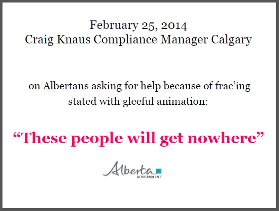 2014 03 25 Craig Knaus on Albertans asking for help on fracing in their communities 'These people will get nowhere'