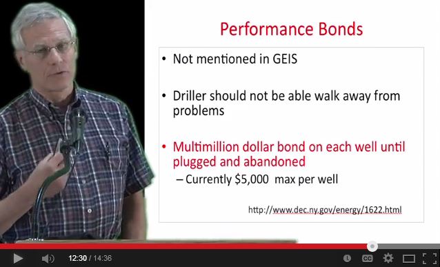 2011 07 25 Lou Allstadt Drills the DEC significant performance bonds needed