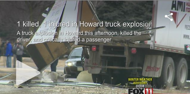 2014 04 04 1 killed 1 injured in Howard natural gas truck explosion
