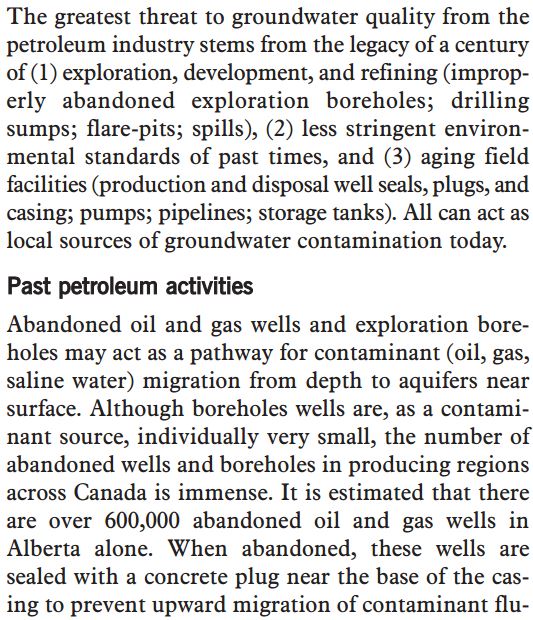 2002 CCME pg 26 harm from abandoned wells, 600,000 abandoned hydrocarbons wells in Alberta alone