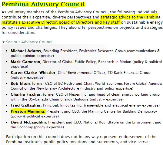 2014 05 06 Screen grab Pembina Advisory Council Preston Manning w hilite