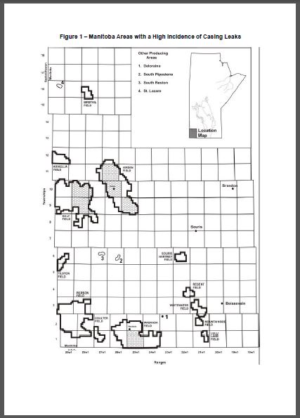 2004 Manitoba oil and gas areas with high casing leaks