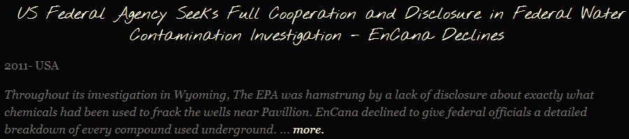 2011 FrackingCanada snap EPA asks for frac chemical information, Encana declines
