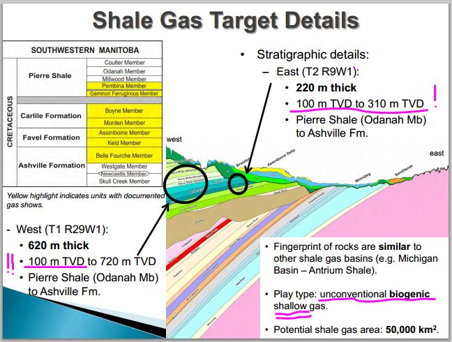 2012 snap diagram from presentation by Fox and Nicolas Manitoba Petroleum Branch shallow Biogenic shales 100 m to 720 m deep
