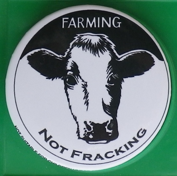 2015 03 17 Farming Not Fracking button Ireland gave Ernst in 2013 gr backgrd
