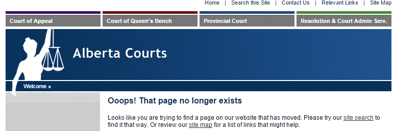 2015 04 29 snap Alberta Courts, Court of Appeal ruling Ernst vs AER gone, not linked to canlii
