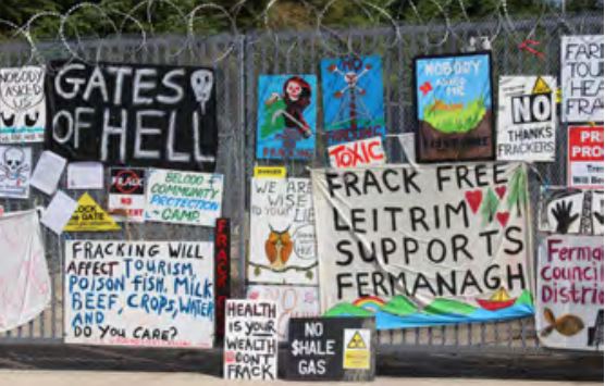 2015 06 12 International Human Rights Law and Fracking, Belcoo frac free signs, Northern Ireland