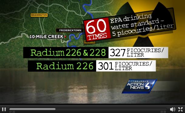 2015 07 16 Snap 60 times higher than allowed radioaction in river water going into PA drinking water treatment facility that can't filter radium out2
