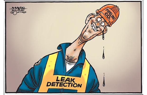2015 07 24 Oil and Gas Industry Leak Detection, Malcolm Mayes cartoon, Edm Journal