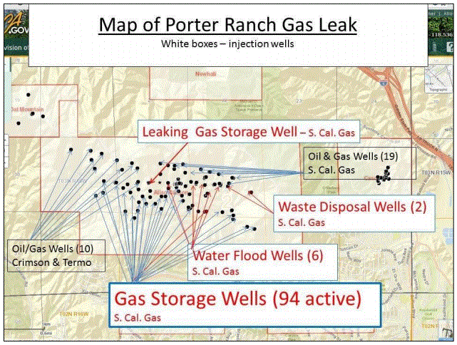 2015 Map of Socalgas Co injection wells at Porter Ranch