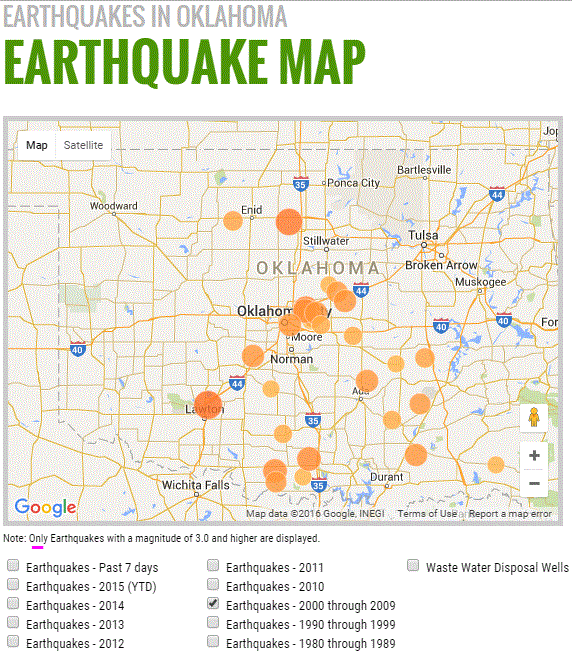 2016 01 06 snap Oklahoma frac quakes 2000-2009