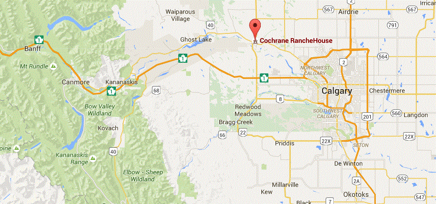 2016 01 24 cochrane ranchhouse location, google map