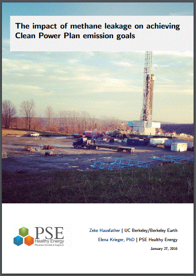 2016 01 27 PSE Healthy Energy 'The impact of methane leakage on achieving Clean Power Plan emission goals'