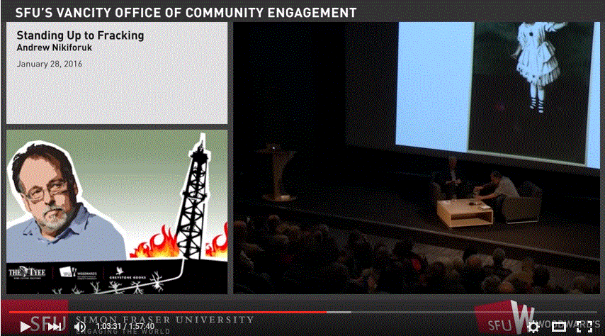 2016 01 28 Stand up to Fracking, evening w Andrew Nikiforuk at SFU, Djavad Mowafaghian Cinema, 'Skull Girl' by Marianna Gartner, last slide, end talk