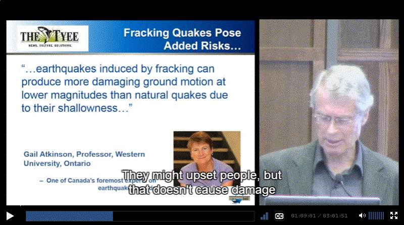 2016 03 01 John Cherry at Adele Hurley Munk Conf on fracing in permafrost, 4.3 M frac quake might upset people, but that doesn't cause damage