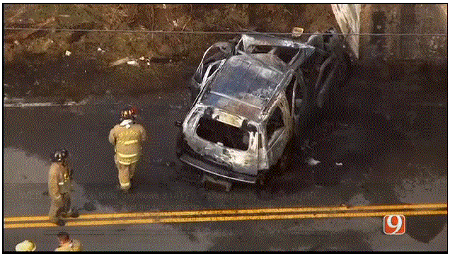 2016 03 02 Aubrey McClenndon fatal wreck in Oklahoma