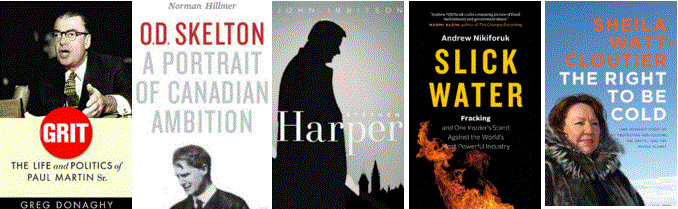 2016 03 02 cbc image of covers, shaughnessy cohen prize finalists include books on harper, fracking, climate change