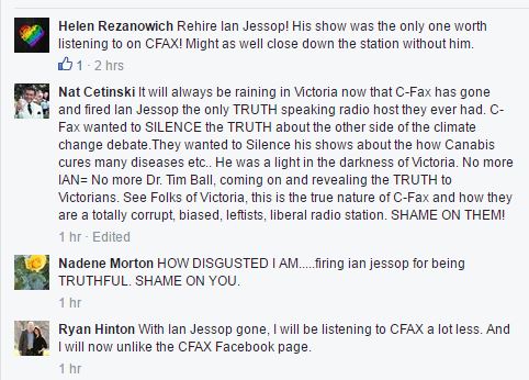 2016 06 23 comments on CFAX 1070 Fb, re firing Ian Jessop
