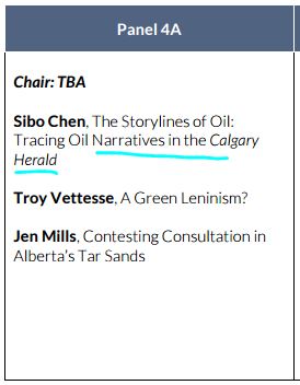 2016 08 Petrocultures Panel 4A Sibo Chen, Storylines of Oil, Tracing Oil Naratives in Calgary Herald