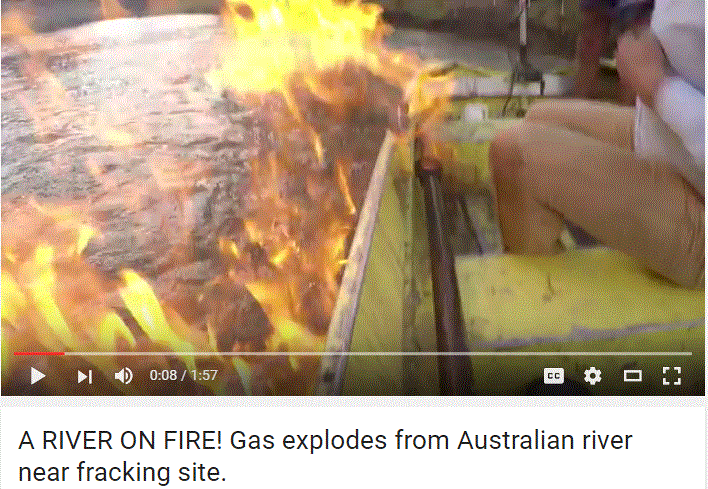 2016 Condamine River on Fire near Frac Sites by Chinchilla, Queensland, Australia, clip by Jeremy Buckingham
