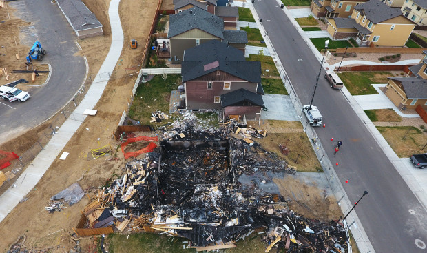 FIRESTONE, CO - APRIL 27: Crews continue to investigate a fatal house explosion on April 27, 2017 in Firestone, Colorado. Anadarko Petroleum plans to shut down 3,000 wells in northeastern Colorado after the fatal explosion. (Photo by RJ Sangosti/The Denver Post)