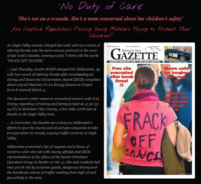 FrackingCanada No Duty of Care