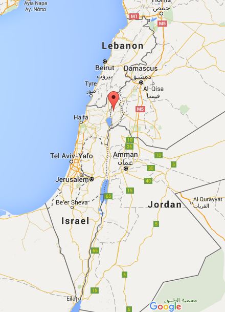 Google map Katzrin, frac exploration site in Israel
