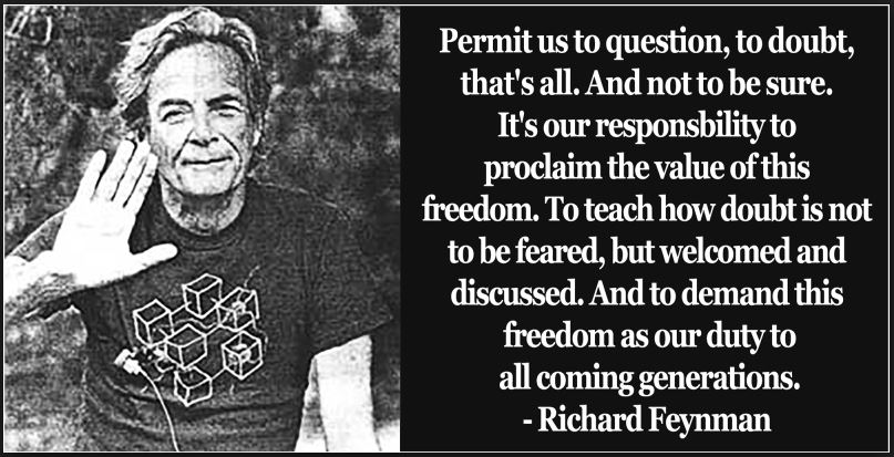 Richard Feynman quote on doubt