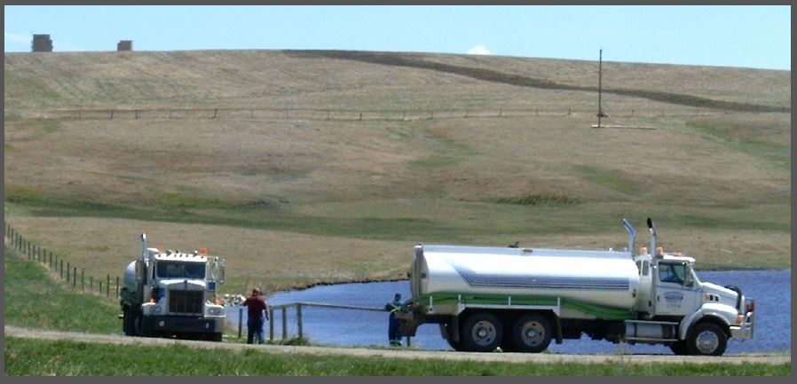 2005 Encana taking water for fracing at Rosebud Alberta